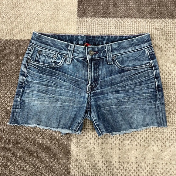 Lucky Brand Pants - Vintage Lucky Brand Women Size 4 27 Denim Jean Shorts Distressed Frayed Blue